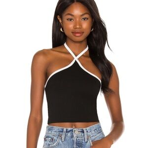 Superdown black halter top